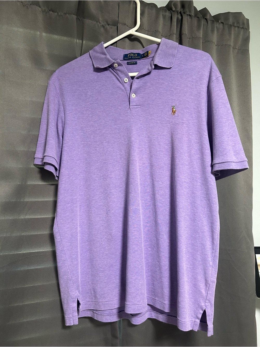 Ralph Lauren Men's Lavender Polo Shirt with Embroidered Pony